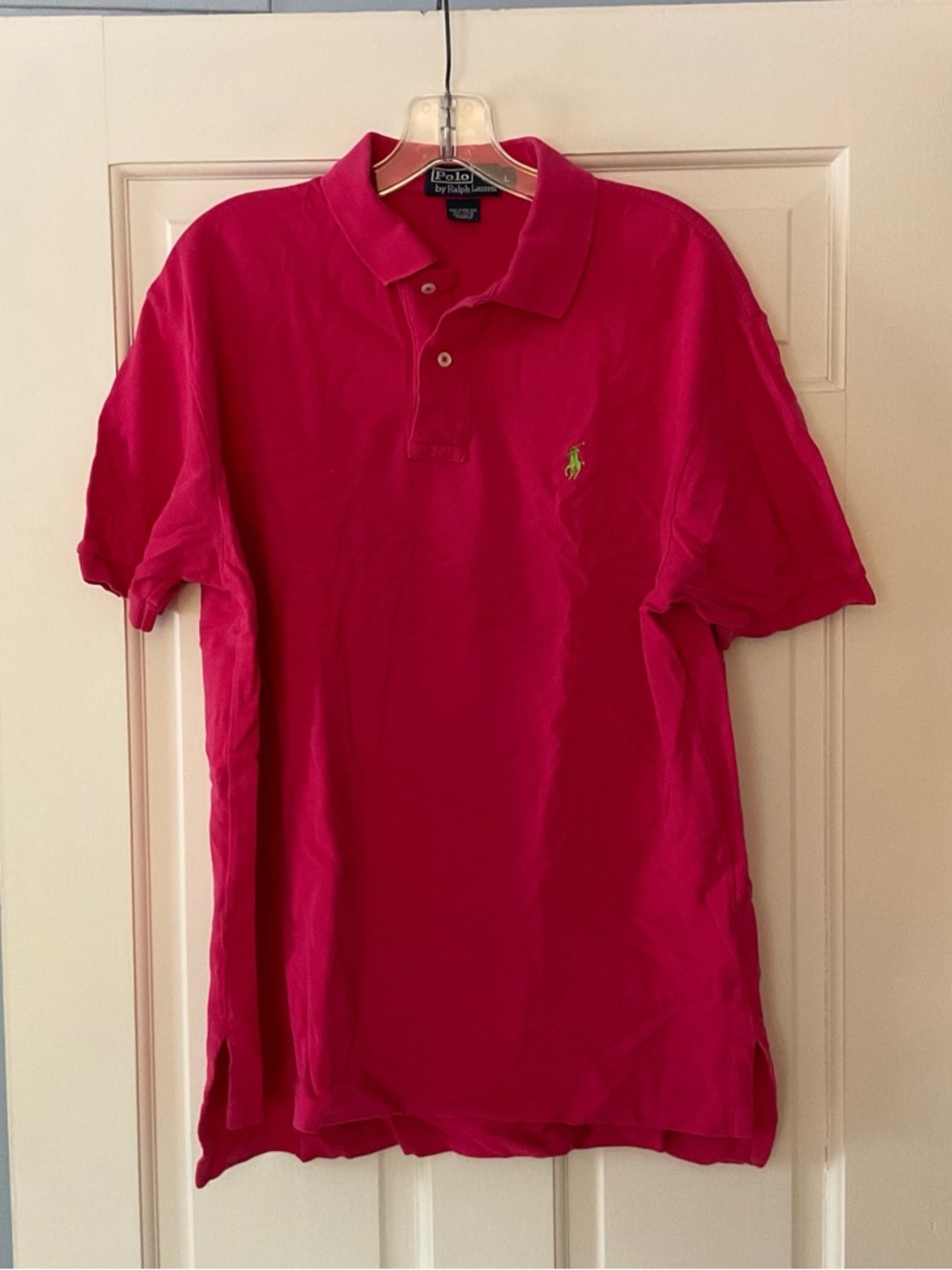 Vintage Polo Ralph Lauren Shirt Pink Short Sleeve Pony Men’s L Preppy Heritage